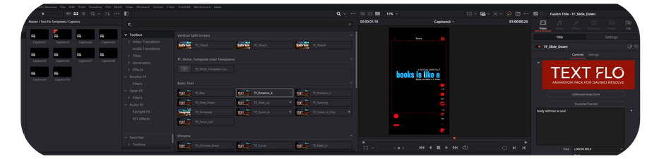 Text Flo  DaVinci Resolve Text Animation Pack