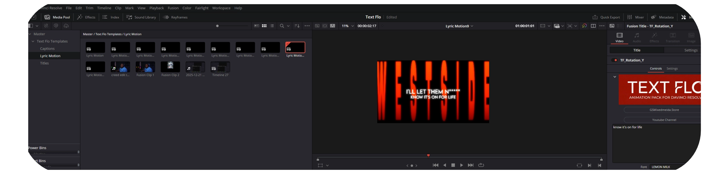 Text Flo  DaVinci Resolve Text Animation Pack