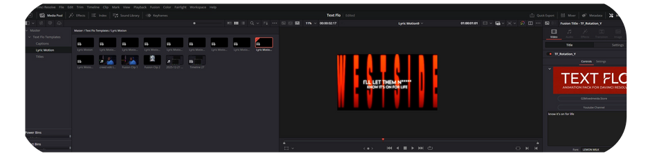 Text Flo  DaVinci Resolve Text Animation Pack