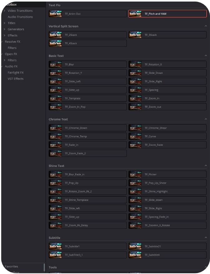 Text Flo  DaVinci Resolve Text Animation Pack