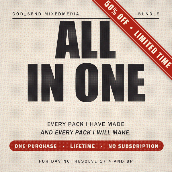 ALL IN ONE bundle for DaVinci Resolve - 50% off, limited time