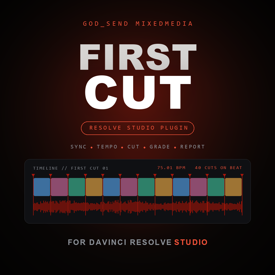 First Cut - beat-synced music video cutter plugin for DaVinci Resolve Studio by God_Send MixedMedia