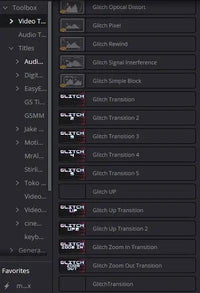 Simple Glitch Transition Pack - GSMixedMediaDavinci Resolve Presets