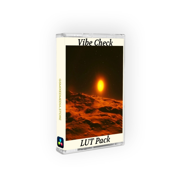 Vibe Check LUT Pack with a sunset over water design on a white background